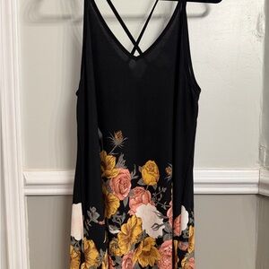 LuLaRoe Black Floral Daniela long tunic